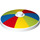 LEGO Weiß Dish 4 x 4 mit Multicoloured Streifen (Umbrella) (Solider Bolzen) (3960 / 37380)