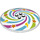 LEGO White Dish 8 x 8 with Rainbow Swirl (3961 / 39038)