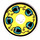 LEGO Weiß Disk 3 x 3 mit Dark Turquoise Helmets Aufkleber (2723)
