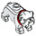 LEGO Blanc Chien - Bulldog avec Rouge Collier (66181)