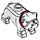 LEGO Weiß Hund - Bulldog mit rot Collar (66181)