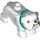 LEGO White Dog - Bulldog with Turquoise Collar (106605)