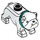 LEGO blanc Chien - Bulldog avec Turquoise Collar (106605)