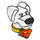 LEGO White Dog Head with Yellow Collar and Red Superman Logo (36800)
