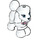 LEGO Blanco Perro - Poodle con Bright Rosa Cuello (11575 / 13038)