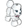 LEGO blanc Chien - Poodle avec Bright Pink Collar (11575 / 13038)