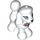 LEGO Blanco Perro - Poodle con Bright Rosa Cuello (11575 / 13038)