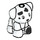 LEGO Weiß Hund (Sitting) mit Schwarz Spots (69901 / 75688)