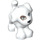 LEGO White Dog with Black Nose and Reddish Brown Patch on right Eye (11806 / 95675)