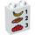 LEGO White Duplo Brick 1 x 2 x 2 with Banana 1 Bread 2 Apples 3 without Bottom Tube (4066 / 15964)