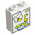 LEGO White Duplo Brick 1 x 2 x 2 with Cat Eating Fish with Bottom Tube (15847 / 81375)