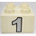 LEGO White Duplo Brick 2 x 2 with &quot;1&quot; (3437)