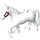 LEGO White Duplo Horse with Red Bridle (1376 / 25221)
