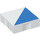 LEGO White Duplo Tile 2 x 2 with Side Indents with Blue Right-angled Triangle (6309 / 48784)