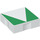 LEGO White Duplo Tile 2 x 2 with Side Indents with Green Inverse Isosceles Triangle (6309 / 48774)