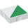 LEGO White Duplo Tile 2 x 2 with Side Indents with Green Right-angled Triangle (6309 / 48786)