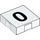 LEGO blanc Duplo Tuile 2 x 2 avec Côté Indents avec Number 0 (14450 / 48509)
