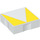 LEGO White Duplo Tile 2 x 2 with Side Indents with Yellow Inverse Isosc. Triangle (6309 / 48773)