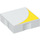 LEGO White Duplo Tile 2 x 2 with Side Indents with Yellow Inverse Quarter Disc (6309 / 48777)