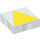 LEGO White Duplo Tile 2 x 2 with Side Indents with Yellow Isosceles Triangle (6309 / 48726)