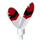 LEGO White Feathers Plume with Small Pin with Red and Black Tips (25189 / 30126)