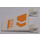 LEGO White Flag 2 x 2 Angled with Orange Line and Pattern Model Right Side Sticker without Flared Edge (44676)