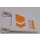 LEGO Wit Vlag 2 x 2 Angled met Oranje Shapes Model Links Kant Sticker from Set 7693 zonder uitlopende rand (44676)