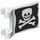 LEGO White Flag 2 x 2 with Black and Skull and Crossbones without Flared Edge (2335 / 104515)