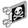 LEGO hvid Flag 2 x 2 med Halvt Kranium og Crossbones (Both Sider) uden skygge kant (2335 / 19699)