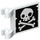 LEGO hvid Flag 2 x 2 med Halvt Kranium og Crossbones (Both Sider) uden skygge kant (2335 / 19699)