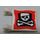 LEGO White Flag 2 x 2 with Jolly Roger on Red Background without Flared Edge (2335)