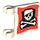 LEGO Blanc Drapeau 2 x 2 avec Jolly Roger sur Rouge Background sans bord évasé (2335 / 48982)