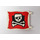 LEGO Weiß Flagge 6 x 4 mit 2 Anschlüsse mit Jolly Roger auf Rot background (2525 / 48985)