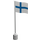 LEGO White Flag on Flagpole with Finland without Bottom Lip (776)