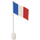 LEGO White Flag on Flagpole with France with Bottom Lip (777)