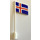 LEGO White Flag on Flagpole with Iceland without Bottom Lip (776)