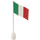 LEGO White Flag on Flagpole with Italy with Bottom Lip (777)