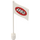 LEGO White Flag on Flagpole with &quot;LEGO&quot; in Red Oval Design with Bottom Lip (777)