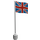 LEGO White Flag on Flagpole with United Kingdom with Bottom Lip (777)