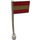 LEGO White Flag on Ridged Flagpole with Austria Flag Sticker (3596)