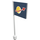 LEGO Weiß Flagge auf Ridged Flagpole mit Classic Raum Logo Aufkleber (3596)