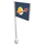 LEGO White Flag on Ridged Flagpole with Classic Space Logo Sticker (3596)