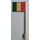 LEGO White Flag on Ridged Flagpole with Italian Flag Sticker (3596)