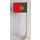 LEGO Valkoinen Lippu päällä Ridged Flagpole jossa Portugal Lippu Tarra (3596)