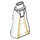 LEGO blanc Friends Hanche avec Longue Skirt avec Gold Markings (charnière épaisse) (15875 / 36187)