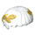 LEGO Blanc Cheveux avec Droit Cut Fringe avec Gold Laurel Wreath (12540)