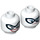 LEGO blanc Harley Quinn Noir/rouge avec Roller Skates Minifigure Diriger (Goujon solide encastré) (3626 / 30732)