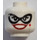 LEGO Wit Harley Quinn Zwart/Rood met Roller Skates Minifigure Hoofd (Verzonken Solid Stud) (3626 / 30732)
