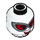 LEGO White Harley Quinn with Helmet and Cape Minifigure Head (Recessed Solid Stud) (3626 / 36236)