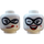 LEGO White Harley Quinn with White Tuxedo and Roller Skates Minifigure Head (Recessed Solid Stud) (3626 / 37125)